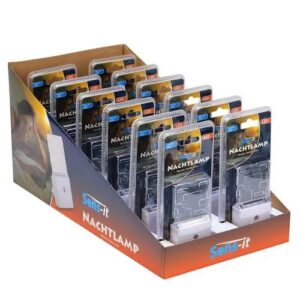 Display 12 stuks LED Nachtlamp 3000K + licht/donker sensor
