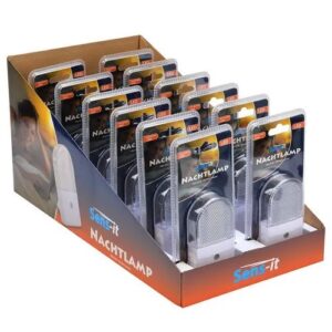 Display 12 stuks LED Nachtlamp 7900K + licht/donker sensor