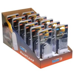 Display 12 stuks LED Nachtlamp 7900K en 3000K + sensor
